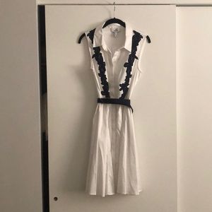 Belle by Badgley Mischka white and blue dress